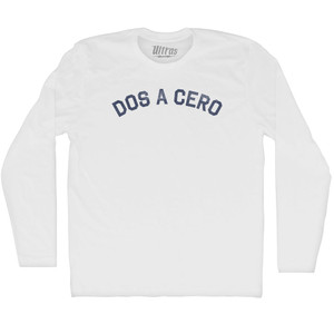 Dos A Cero Text Tee USA defeats Mexico Soccer Text Soccer Adult Cotton Long Sleeve T-shirt - White Dos A Cero Text Tee USA defeats Mexico Soccer Text Soccer Adult Cotton Long Sleeve T-shirt - White
