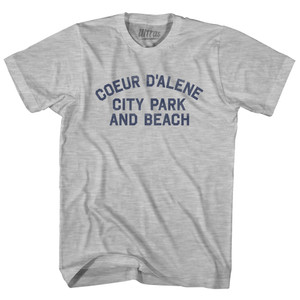 Coeur D'Alene City Park And Beach Adult Cotton T-shirt - Grey Heather Coeur D'Alene City Park And Beach Adult Cotton T-shirt - Grey Heather