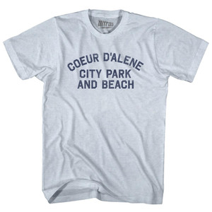 Coeur D'Alene City Park And Beach Adult Tri-Blend T-shirt - Athletic White Coeur D'Alene City Park And Beach Adult Tri-Blend T-shirt - Athletic White