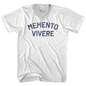 Memento Vivere Adult Tri-Blend V-neck T-shirt - White Memento Vivere Adult Tri-Blend V-neck T-shirt - White