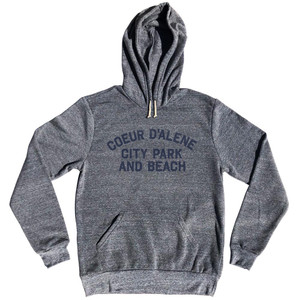 Coeur D'Alene City Park And Beach Tri-Blend Hoodie - Athletic Grey Coeur D'Alene City Park And Beach Tri-Blend Hoodie - Athletic Grey