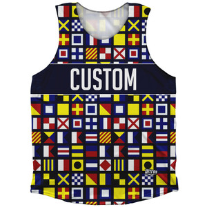 Sailing Nautical Flags Custom Athletic Tank Top - Navy Sailing Nautical Flags Custom Athletic Tank Top - Navy