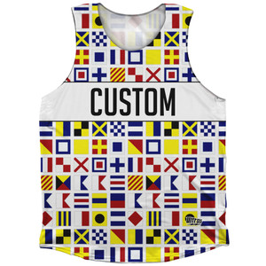 Sailing Nautical Flags Custom Athletic Tank Top - White Sailing Nautical Flags Custom Athletic Tank Top - White