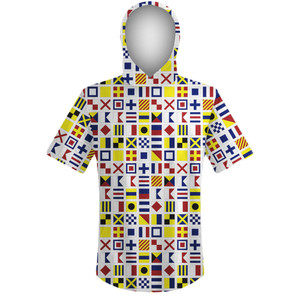 Sailing Nautical Flags Shooter Hoodie - White