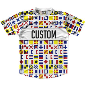 Sailing Nautical Flags Custom Running Shirt Track Cross Made In USA - White Sailing Nautical Flags Custom Running Shirt Track Cross Made In USA - White
