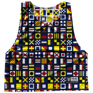 Sailing Nautical Flags Reversible Lacrosse Pinnie Made In USA - Navy Sailing Nautical Flags Reversible Lacrosse Pinnie Made In USA - Navy