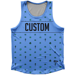 Tequilla Pattern Finish Line Custom Athletic Sport Tank Top Made In USA - Carolina Blue Tequilla Pattern Finish Line Custom Athletic Sport Tank Top Made In USA - Carolina Blue