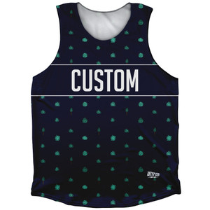 Tequilla Pattern Finish Line Custom Athletic Tank Top - Navy Blue Tequilla Pattern Finish Line Custom Athletic Tank Top - Navy Blue