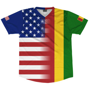 American Flag And Guinea Flag Combination Soccer Jersey Made In USA American Flag And Guinea Flag Combination Soccer Jersey Made In USA
