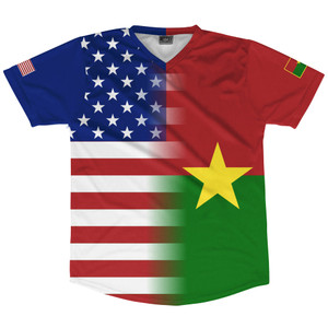 Burkina Faso And American Flag Combo Soccer Jersey Made In USA Burkina Faso And American Flag Combo Soccer Jersey Made In USA