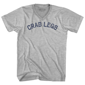 Crab Legs Adult Cotton V-neck T-shirt - Grey Heather