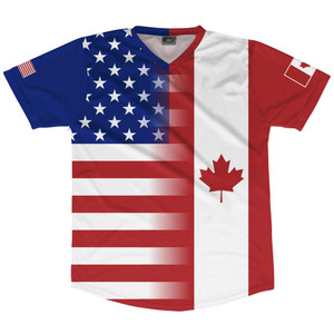 Canada And American Flag Combo Soccer Jersey Made In USA Canada And American Flag Combo Soccer Jersey Made In USA