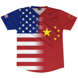 American Flag And China Flag Combination Soccer Jersey Made In USA American Flag And China Flag Combination Soccer Jersey Made In USA