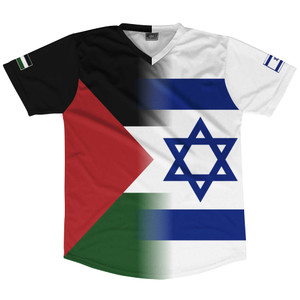 Palestine Flag And Israel Flag Combination Soccer Jersey Made In USA Palestine Flag And Israel Flag Combination Soccer Jersey Made In USA
