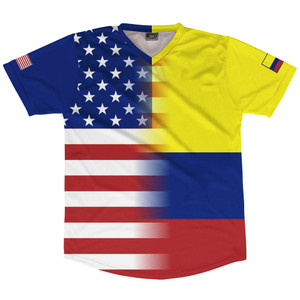 American Flag And Colombia Flag Combination Soccer Jersey Made In USA American Flag And Colombia Flag Combination Soccer Jersey Made In USA