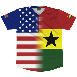 American Flag And Ghana Flag Combination Soccer Jersey Made In USA American Flag And Ghana Flag Combination Soccer Jersey Made In USA