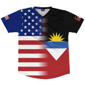 American Flag And Antigua And Barbuda Combo Soccer Jersey Made In USA American Flag And Antigua And Barbuda Combo Soccer Jersey Made In USA