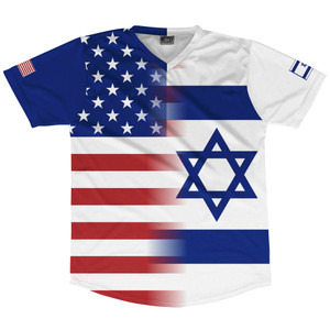 American Flag And Israel Flag Combination Soccer Jersey Made In USA American Flag And Israel Flag Combination Soccer Jersey Made In USA