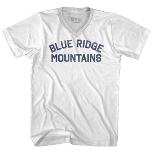 Blue Ridge Mountains Adult Tri-Blend V-neck T-shirt - White Blue Ridge Mountains Adult Tri-Blend V-neck T-shirt - White