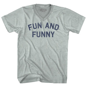 Fun And Funny Adult Tri-Blend V-neck T-shirt - Athletic Cool Grey Fun And Funny Adult Tri-Blend V-neck T-shirt - Athletic Cool Grey