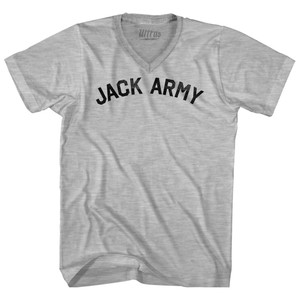 Jack Army Adult Cotton V-neck T-shirt - Grey Heather