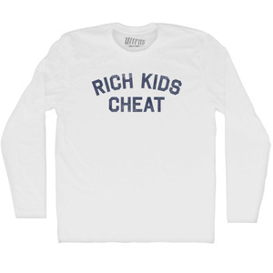 Rich Kids Cheat Adult Cotton Long Sleeve T-shirt - White