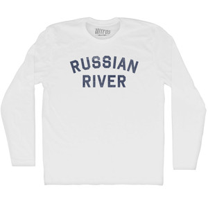 Russian River Adult Cotton Long Sleeve T-shirt - White