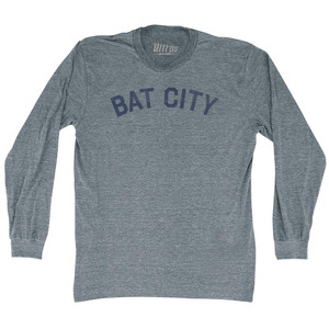 Bat City Adult Tri-Blend Long Sleeve T-shirt - Athletic Grey