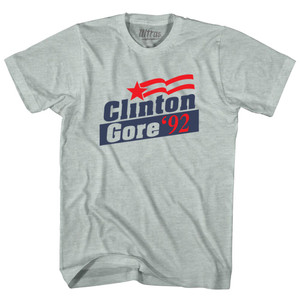 Clinton Gore 92 Election Adult Tri-Blend T-shirt - Athletic Cool Grey Clinton Gore 92 Election Adult Tri-Blend T-shirt - Athletic Cool Grey