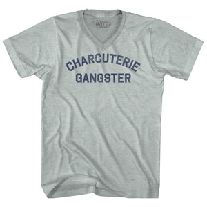 Charcuterie Gangster Adult Tri-Blend V-neck T-shirt - Athletic Cool Grey Charcuterie Gangster Adult Tri-Blend V-neck T-shirt - Athletic Cool Grey