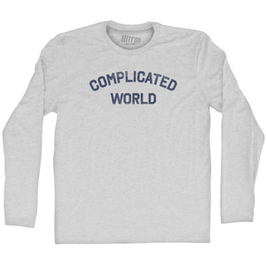 Complicated World Adult Cotton Long Sleeve T-shirt - Grey Heather Complicated World Adult Cotton Long Sleeve T-shirt - Grey Heather