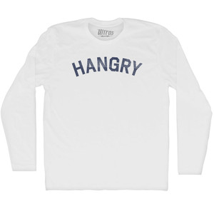 Hangry Adult Cotton Long Sleeve T-shirt - White