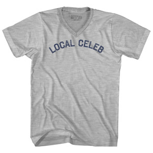 Local Celeb Adult Cotton V-neck T-shirt - Grey Heather