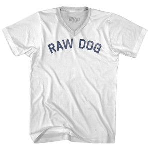 Raw Dog Adult Tri-Blend V-neck T-shirt - White