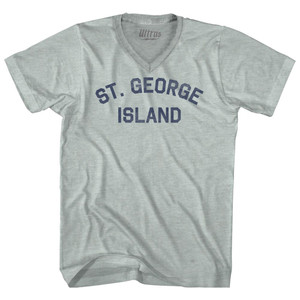St. George Island Adult Tri-Blend V-neck T-shirt - Athletic Cool Grey