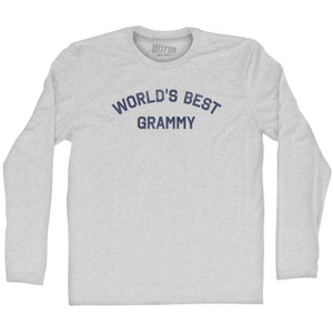 World's Best Grammy Adult Cotton Long Sleeve T-shirt - Grey Heather