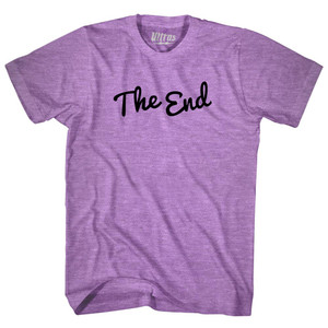 The End Cursive Adult Tri-Blend T-shirt - Athletic Purple