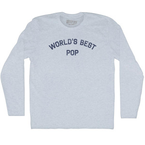 World's Best Pop Adult Tri-Blend Long Sleeve T-shirt - Athletic White World's Best Pop Adult Tri-Blend Long Sleeve T-shirt - Athletic White