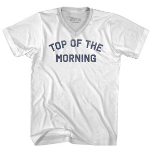 Top Of The Morning Adult Tri-Blend V-neck T-shirt - White