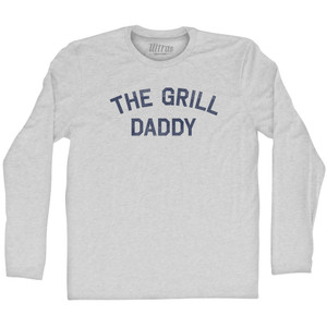 The Grill Daddy Adult Cotton Long Sleeve T-shirt - Grey Heather