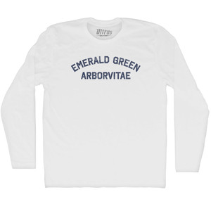Emerald Green Arborvitae Adult Cotton Long Sleeve T-shirt - White Emerald Green Arborvitae Adult Cotton Long Sleeve T-shirt - White