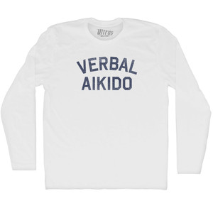 Verbal Aikido Adult Cotton Long Sleeve T-shirt - White