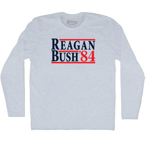 Reagan Bush 84 Adult Tri-Blend Long Sleeve T-shirt - Athletic White Reagan Bush 84 Adult Tri-Blend Long Sleeve T-shirt - Athletic White