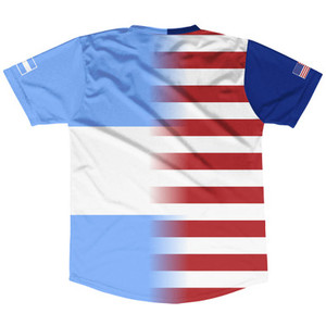 American Flag And Argentina Flag Combination Soccer Jersey Made In USA American Flag And Argentina Flag Combination Soccer Jersey Made In USA