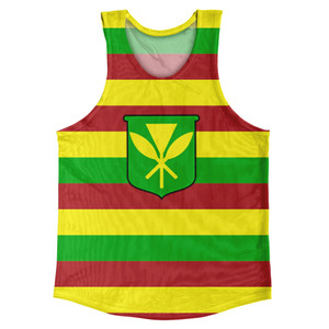 Hawaii Kanaka Maoli Flag Sheer Athletic Tank Top - Yellow Red Green Hawaii Kanaka Maoli Flag Sheer Athletic Tank Top - Yellow Red Green
