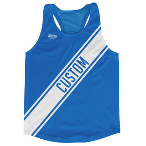 Royal Blue & White Custom Sash Running Tank Top Racerback Track & Cross Country Singlet Jersey - Royal Blue & White Royal Blue & White Custom Sash Running Tank Top Racerback Track & Cross Country Singlet Jersey - Royal Blue & White