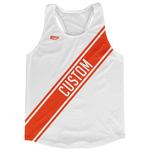 White & Tennesse Orange Custom Sash Running Tank Top Racerback Track & Cross Country Singlet Jersey - White & Tennesse Orange White & Tennesse Orange Custom Sash Running Tank Top Racerback Track & Cross Country Singlet Jersey - White & Tennesse Orange