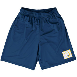 Rhode Island State Heritage Flag Basketball Practice Shorts Made In USA by Ultras Rhode Island State Heritage Flag Basketball Practice Shorts Made In USA by Ultras