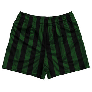 Hunter Green & Black Rugby Gym Short 5 Inch Inseam With Pockets Made In USA - Hunter Green & Black Hunter Green & Black Rugby Gym Short 5 Inch Inseam With Pockets Made In USA - Hunter Green & Black