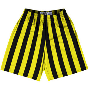 Canary Yellow & Black Vertical Stripe Lacrosse Shorts Made In USA by Tribe Lacrosse Canary Yellow & Black Vertical Stripe Lacrosse Shorts Made In USA by Tribe Lacrosse